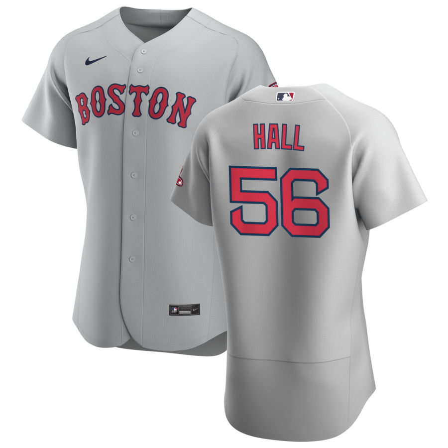 Boston Red Sox 56 Matt Hall Men Nike Gray Road 2020 Authentic Team MLB Jersey